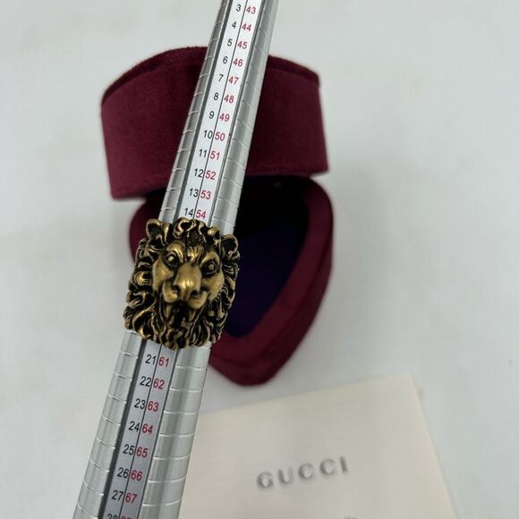 Women’s Gucci Lionhead, motif sterling silver ring size 8–8.5 made in Ita - Picture 8 of 9